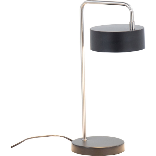 Puck Table Lamp in Nickel & Black Metal